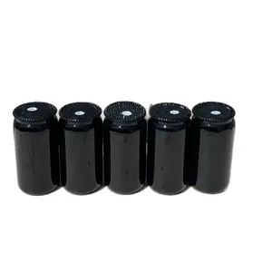 5pk black Glass rhinestone lid set - 16oz Glass Can with Plastic rhinestone Lids in all black - Includes 5 Plastic rhinestone Lids - Drinkware