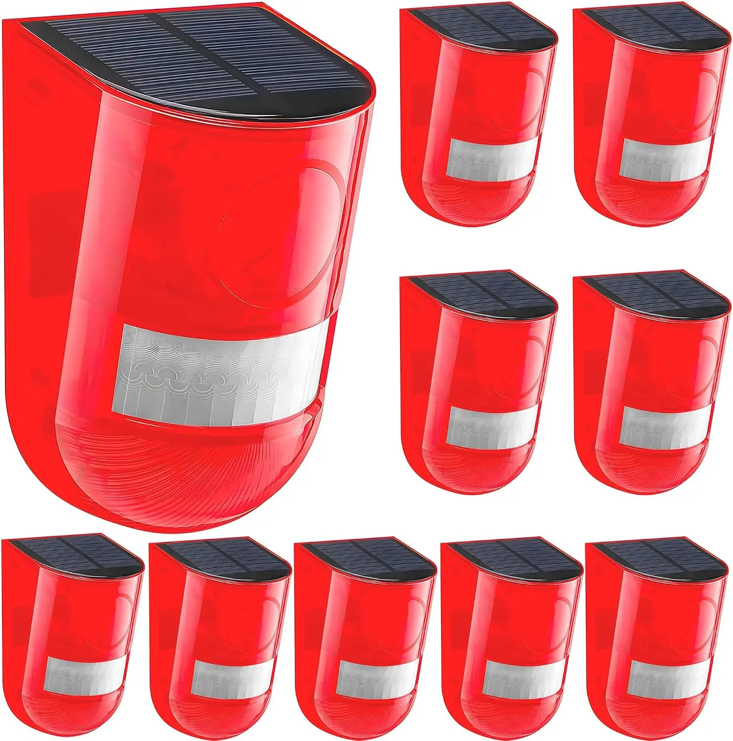 4/6/10 Pack-Solar Motion Sensor Alarm Outdoor, 129dB Solar Sound & Light Alarm with 6 LED Flashing Strobe, Wireless PIR Security Siren for Farm, Chicken Coop, Garage & Home Security, USB Rechargeable#TikTok Shop