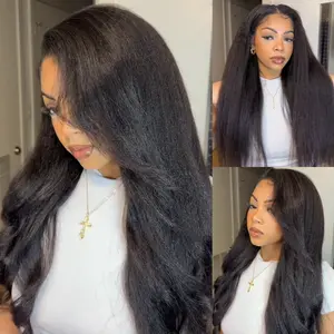 【Blend Natural】UNice Upgrade V Part Glueless Kinky Straight Human Hair Wig with Drawstring No Leave Out Beginner Friendly Easy to Install #TikTokShopStockUp Summervibes