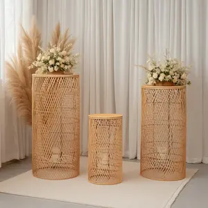 Set of 3 Natural Woven Rattan Wicker Floor Lamp Shades