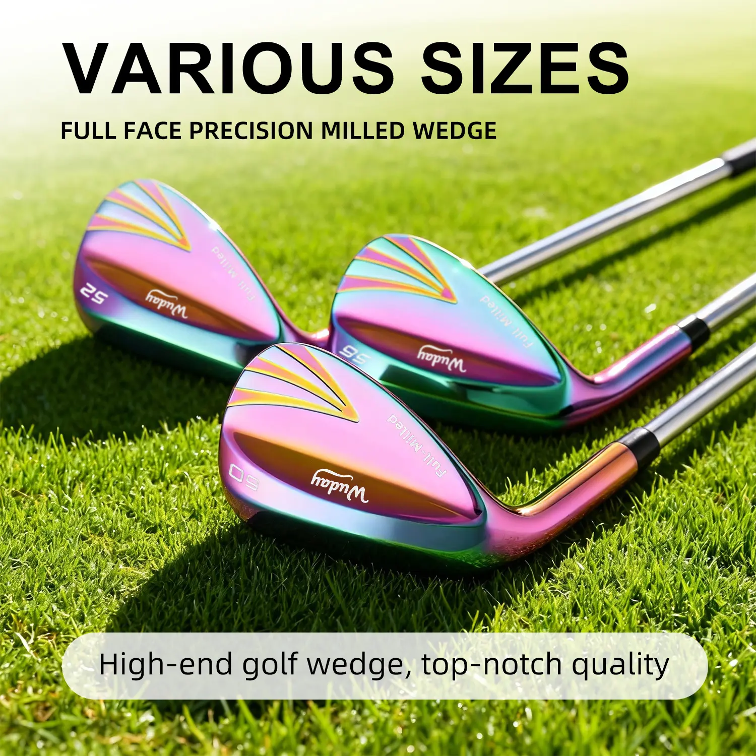 WUDAY Fully CNC Milled Golf Wedges 50/52/56/58/60 Degree Right/Left Hand Available Color Coated Sand Wedge & Lob Wedge for Men Premium Anti-Slip Rubber Grip sohochic