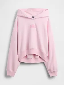 VintageSoft Crop Logo Hoodie