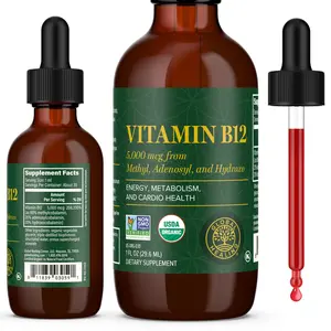Global Healing - Vitamin B12 Sublingual 5000 MCG Organic Liquid Supplement - Energy and Healthy Metabolism - Vegan B12 Vitamins (1 Oz) Global Healing - Vitamin B12 Sublingual 5000 MCG Organic Liquid Supplement - Energy and Healthy Metabolism - Vegan B12 Vitamins (1 Oz)