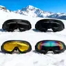 Unisex 4pcs Ski Goggles - Impact-Resist PC Lens Eyewear with Reinforced Frame, Windproof, Anti-Fog, UV Protection, Adjustable Strap, Soft Foam Padding, Black & Gray, Chip Resistant for Winter Skiing