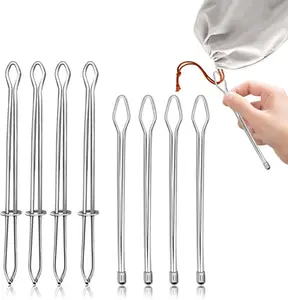 8 Pcs DIY String Tools Set, 2 Designs Metal Bodkin Drawstring Elastic Threader Tool Easy Pull Cord Sewing Accessories for Hoodies