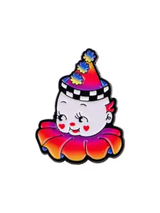 Cute Circus Clown Brooch Pin, Gothic Absurd Style Badge, Fun Fashion Jewelry Accessory for Backpacks & Clothing, All Seasons Wear, Hearts