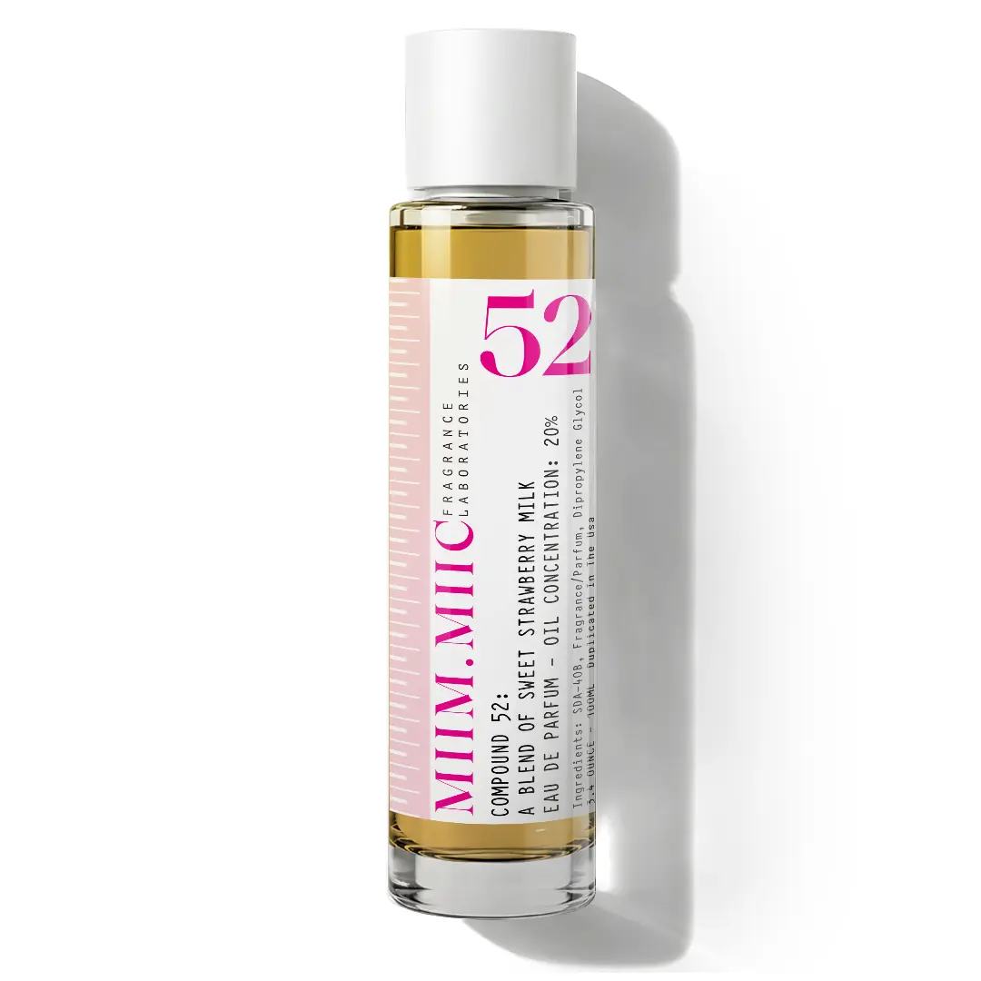Women's No 52 Sweet Strawberry Milk Aroma EDP Perfume - 100ml (3 to 3.9 fl oz) Bottle, Distinctive Delightful Gourmand Fragrance with Strawberry and Cream Notes, Single Item for Adults