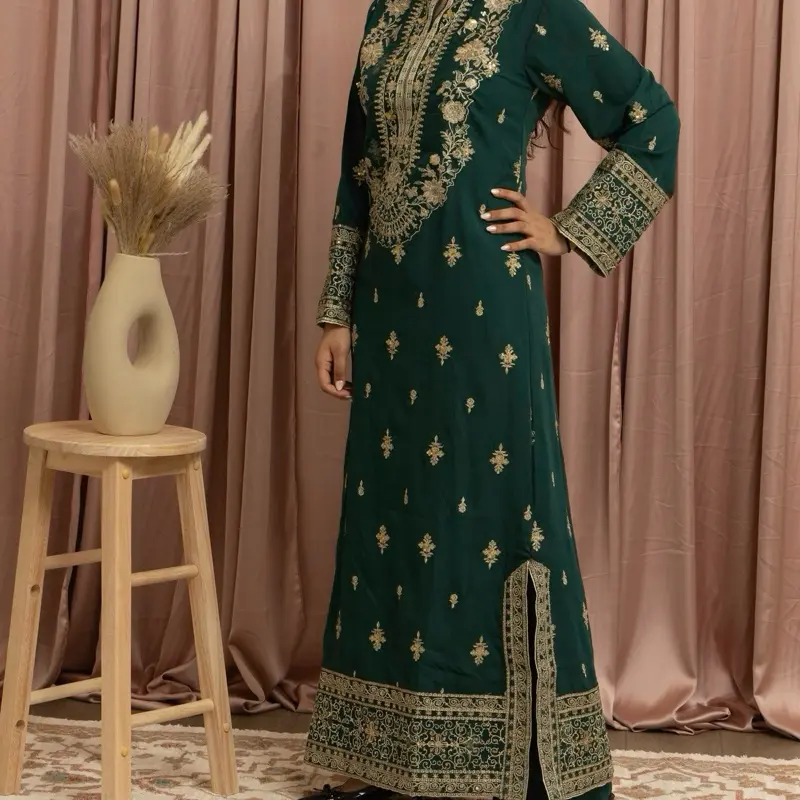 Women’s Modest Fashion Green Kaftaan