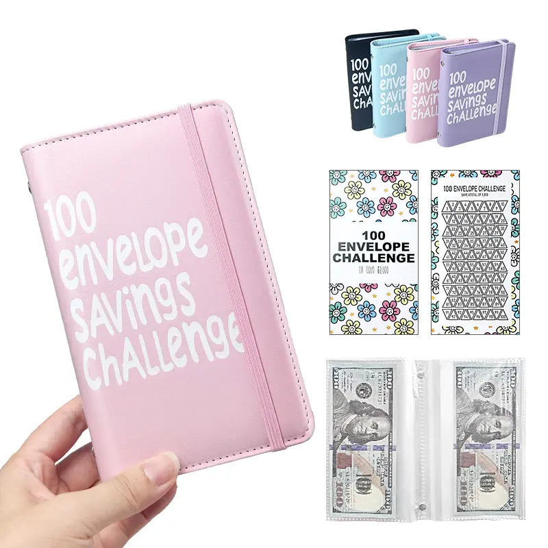 100 Days Money Saving Challenge Coin Envelope Budget Book - Office Stationery Supplies, Daily Tracker, Habit-Forming System, $5050 Savings Goal