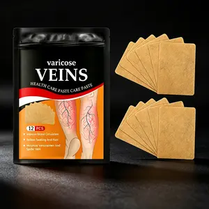 Varicose Veins Health Care Paste 12 Patches – Improves Blood Circulation & Relieves Leg Swelling – Minimizes Varicose & Spider Veins – Soothes Aching, Heavy Legs – Cooling Comfort Leg Patch for Daily Vein Care