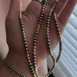 5 mm 14K Gold & Navajo Pearl Necklace