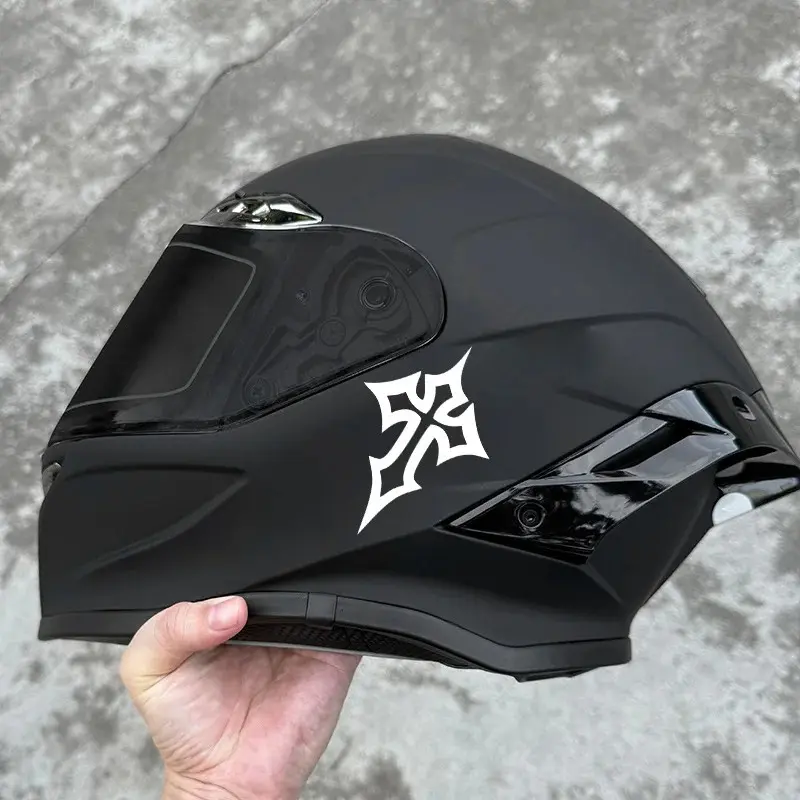 Creative Cross Pattern Motorcycle Sticker, Motorcycle Helmet Stickers, Waterproof Vinyl Decal, Fits Helmets, Fuel Tanks, Fairing, Scooters, Single Piece, Decals Stickers
