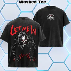 WWE 2026 - Bray Wyatt "Let Me In", Oversize Unisex Acid Wash Tee, WWE Legend Streetwear, Cotton Graphic Shirt, Fan Gift Top Fabric Menswear Casual Wrestling Crew Neck