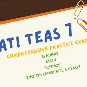 ATI TEAS 7 Study Guide: Comprehensive Nursing School Test Prep with Practice Questions Answers & Explanations for Reading Math Science & English Language Usage