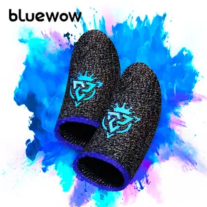 BlueWow SharkKing SilverFiber Mobile Gaming Finger Sleeves Ultra-Soft High Sensitivity Sweat-Proof 20 Count Individual Packing Compact Portable 0.3mm Thin Fabric for Gamers