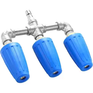 High-Pressure Washer with Triple Turbine Nozzle, 360° Rotating Turbo Spray Head & Quick Connectors, 2.0 Diameter, 4000 Psi Power Cleaner