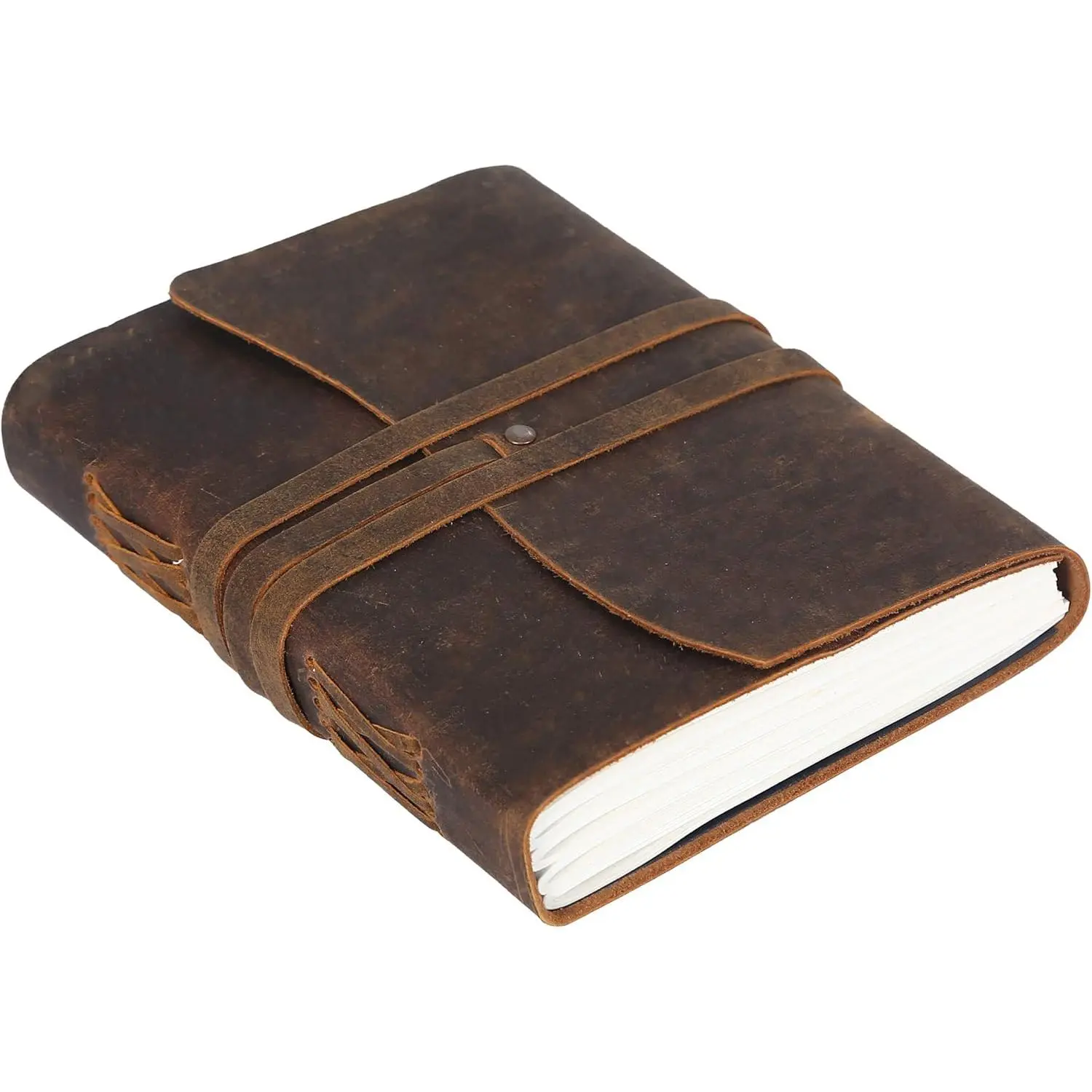 Handmade Leather Journal | Writing Diary | Bound Daily Notepad For Men & Women Unlined Paper Medium, writing pad  for artist, sketch