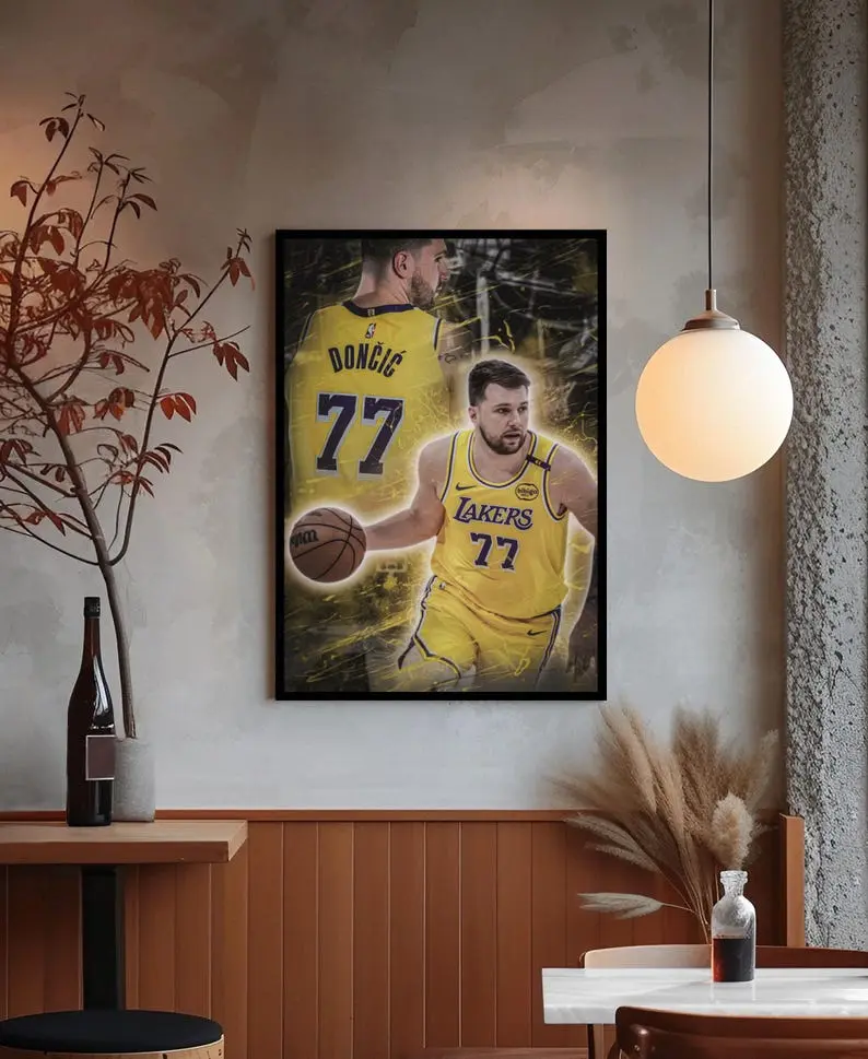 Luka Doncic Poster: NBA Art, Lakers Poster, Basketball Digital Print