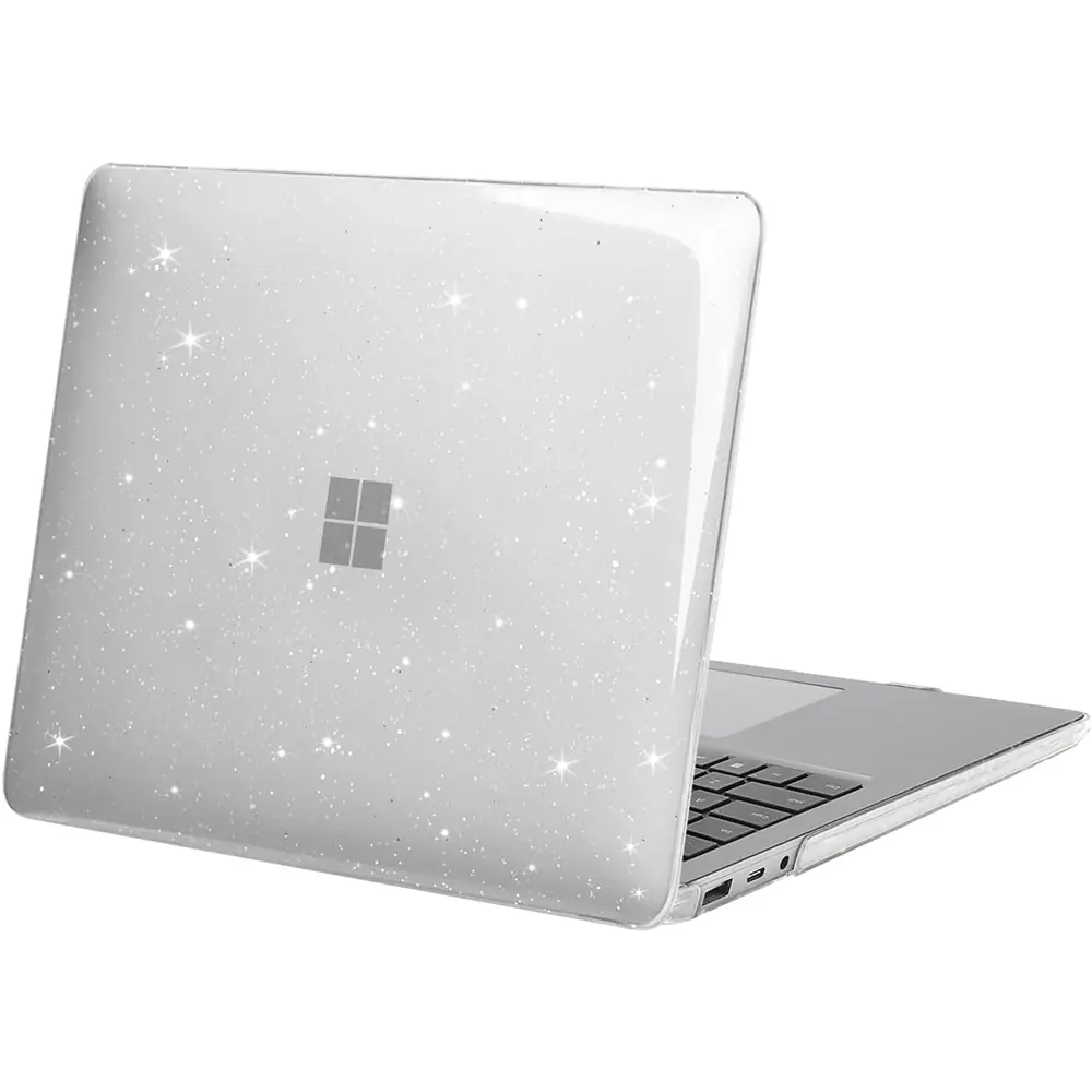 MOSISO Glitter Sparkle Effect Polycarbonate Laptop Case, Seamless Flexible Transparent Hard Shell for Surface Laptop 5/4/3 13.5in (2022/2021/2019 Release, Metal Keyboard Models:1951 & 1868)