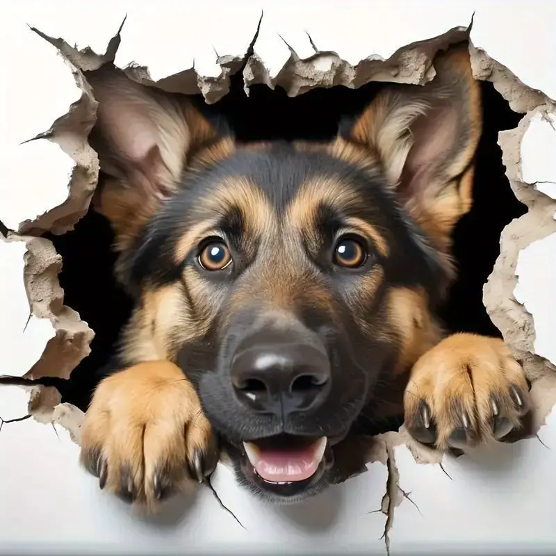 Popular Car Shepherd Dog Tiger Stickers Motorcycle Stickers Notebook Wall Stickers 3D Decorative Car Stickers Scratch Covering