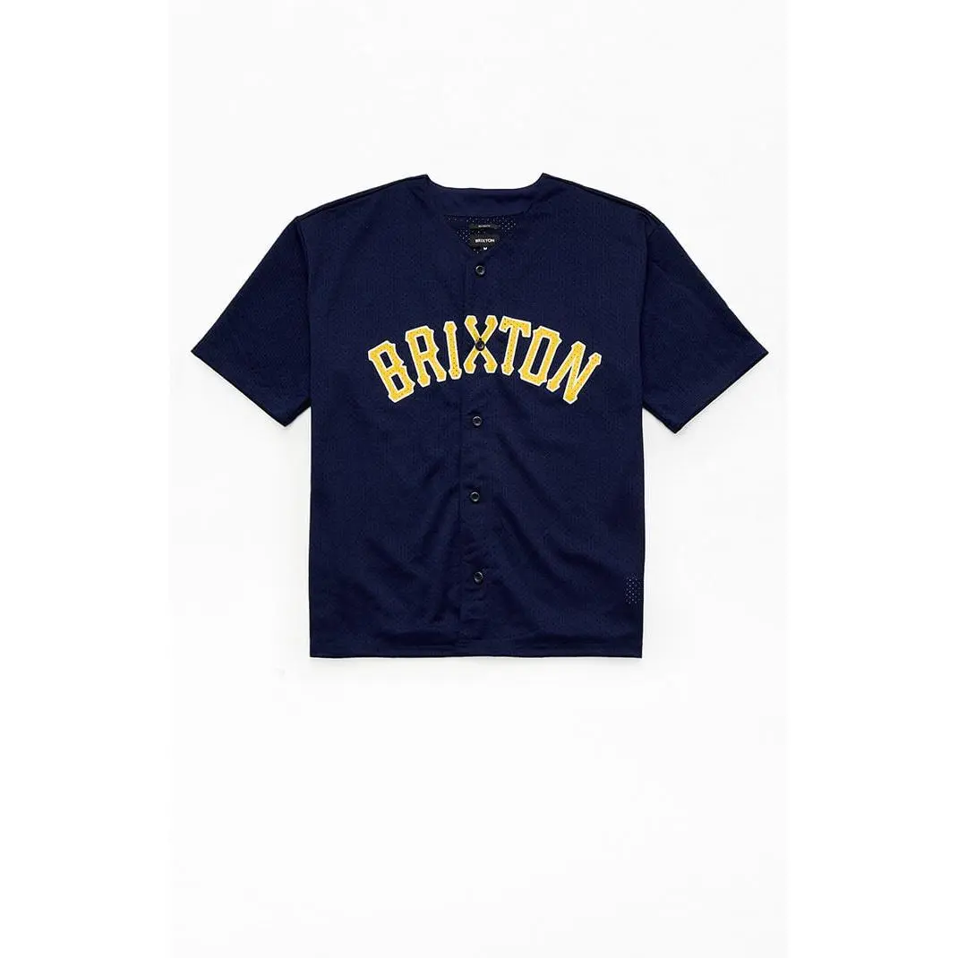 Brixton Men's Mesh Baseball Short Sleeve Jersey - Multicolor