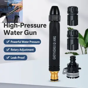 Household high-pressure car washing water gun with booster nozzle, portable hand-held sprinkler, with three adjustable spray modes, used for garden watering and car pet washing floor, Car Wash Tool