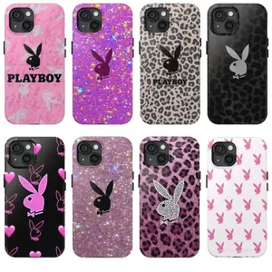 Vintage Leopard Pink Playboy Phone Case, Phone case For iPhone, Samsung, case for men and women 7 A