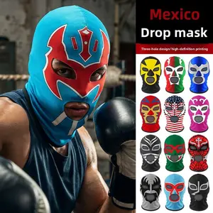 Bull Warrior Print Wrestling Headgear, Sweat-Absorbing Quick-Drying Windproof Face Mask for Men, Ideal for Outdoor Riding & Skiing