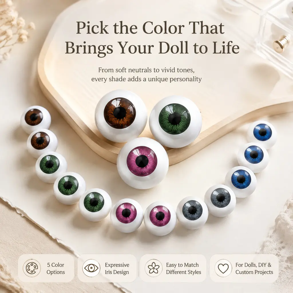 DIY accessories semi-round eyes doll simulation prosthetic eyes toy eyes Handmade Embellishments Diy Decoration Set