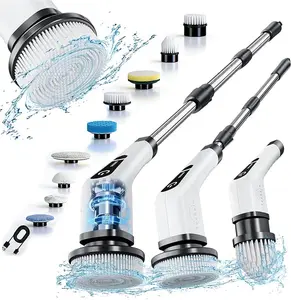Electric Spin Scrubber Plus, Cordless Power Cleaning Brush with 9 Replaceable Heads, IPX7 Waterproof Shower Scrubber, 3 Adjustable Extension Handle, 5 Speeds for Bathroom, Tile, Tub, Kitchen, Toilet, Window – 2026 Mother’s Day Spring Cleaning Kit