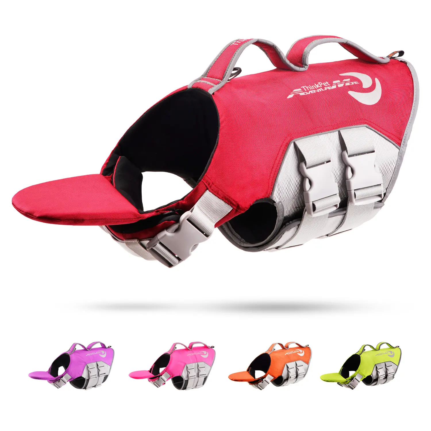 ThinkPet Dog Life Jacket, Reflective Lifesaver with Rescue Handle, Adjustable Floating Vest,High Buoyancy Aid Dog Saver