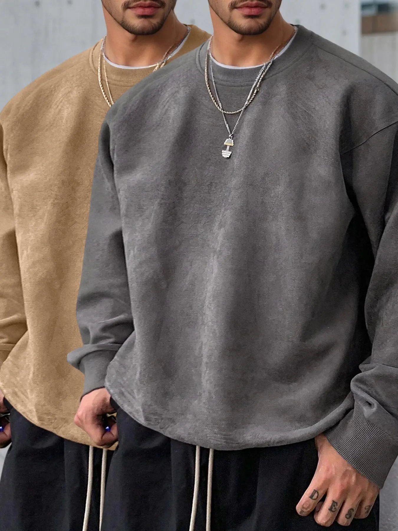 Coffee brown + dark gray
