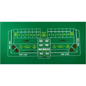 Craps Table Top Felt Layout - 36" x 72" Rectangle Las Vegas Style Green Casino Poker Table Cover Mat, Great for Poker Game Night Events Theme Party Fundraisers & Gatherings