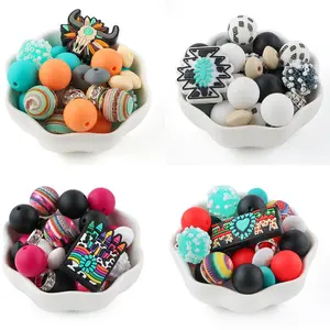 Colorful Silicone Bead Kit, 1 Set Mixed Color Bead Kit, DIY Handmade Bead Kit for Bracelet, DIY Jewelry Making Supplies for Bracelet & Necklace & Pen, Diy With Charms, Diy Beads