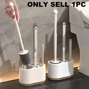 4pcs Toilet Brush Set, Wall-Mounted Cleaning Brushes, Bathroom Brush Cleaner, Four-Piece Luxury Design, Home Use Hygiene Tools, Space-Saving Holder Included, Toilet Brush With Holder, Toilet Brush Kit