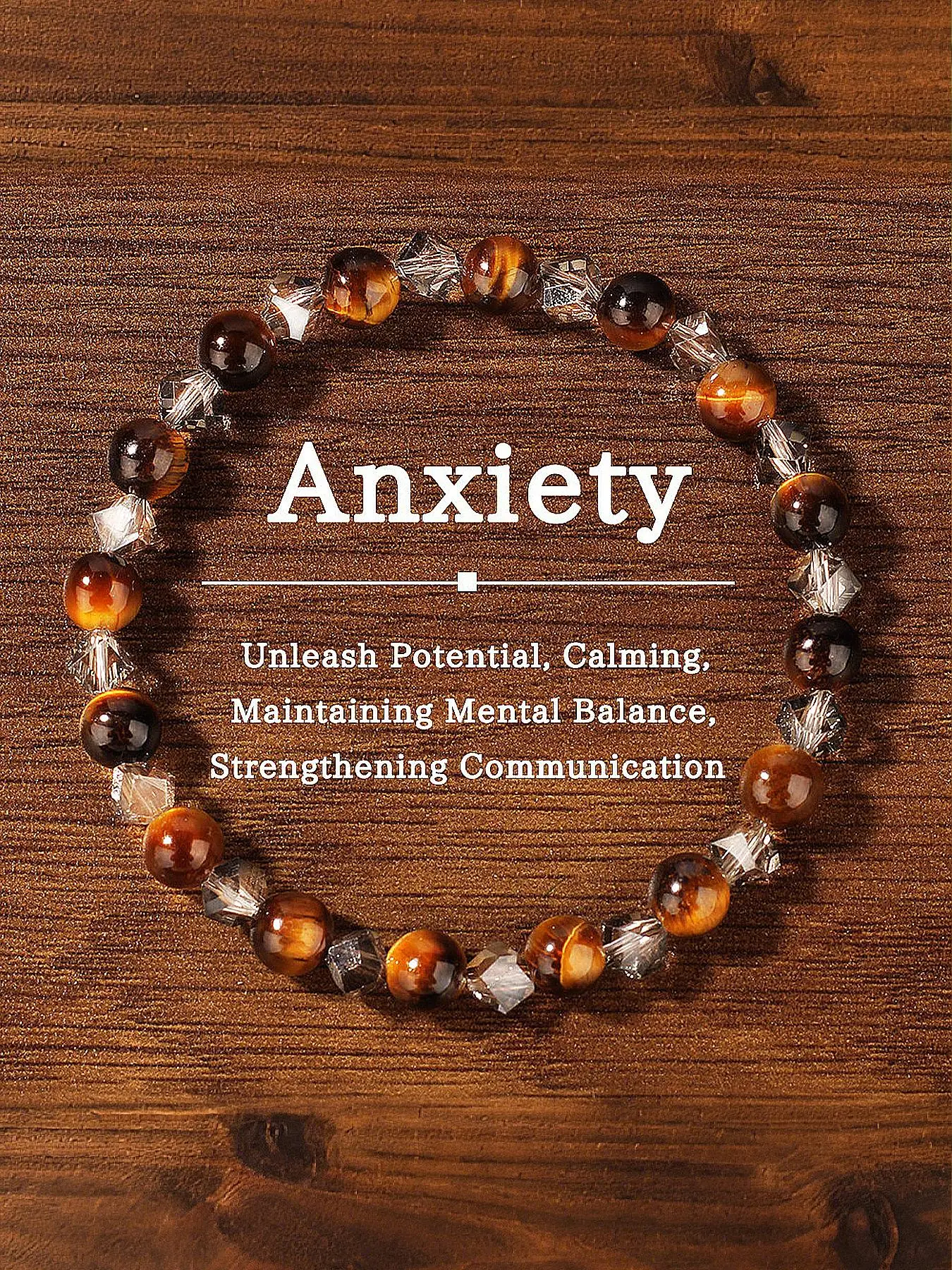 Natural Tiger Eye Crystal Gemstone Beaded Bracelet, Unisex Chakra Balance Energy Bracelet, Fashion Jewelry Accessories for Women & Men