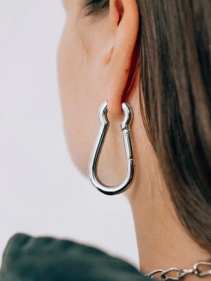 Stainless Steel Carabiner Earrings
