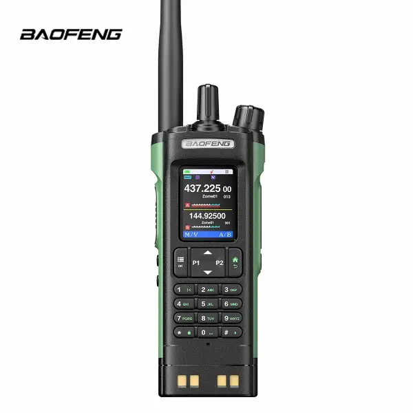 BAOFENG UV-32 Portable USB Mobile Walkie Talkie Device - 10W GPS Multi-Band, Bluetooth Programming, Wireless Frequency Copy, 1000CH Long Range, NOAA Ham 2-Way Radios, Chargeable Button