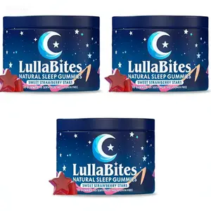LullaBites Natural Sleep Gummies - 30 Servings, Sweet Strawberry Stars Flavor, Melatonin-Free Sleep Supplement