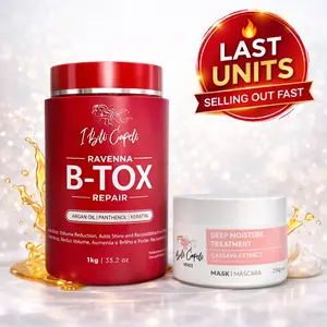 Kit I Belli Capelli Hair Ravenna B-tox Repair 1Kg/35.2 oz and Venice Máscara Extrato Mandioca 250g/8.8 oz Complete Treatment Hair Care Mask Keratin Nourishing Argan Oil