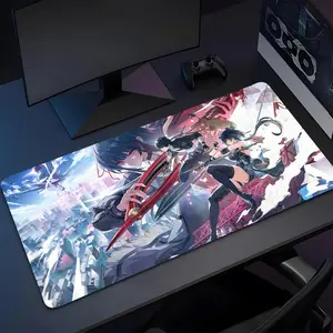 Chisa Wuthering Waves Mouse Pad Gaming Mouse Pad, Large Gaming E-Sports Computer Thickened UV Reactive Mouse Pad, Rubber Material Non-Slip Mouse Pad