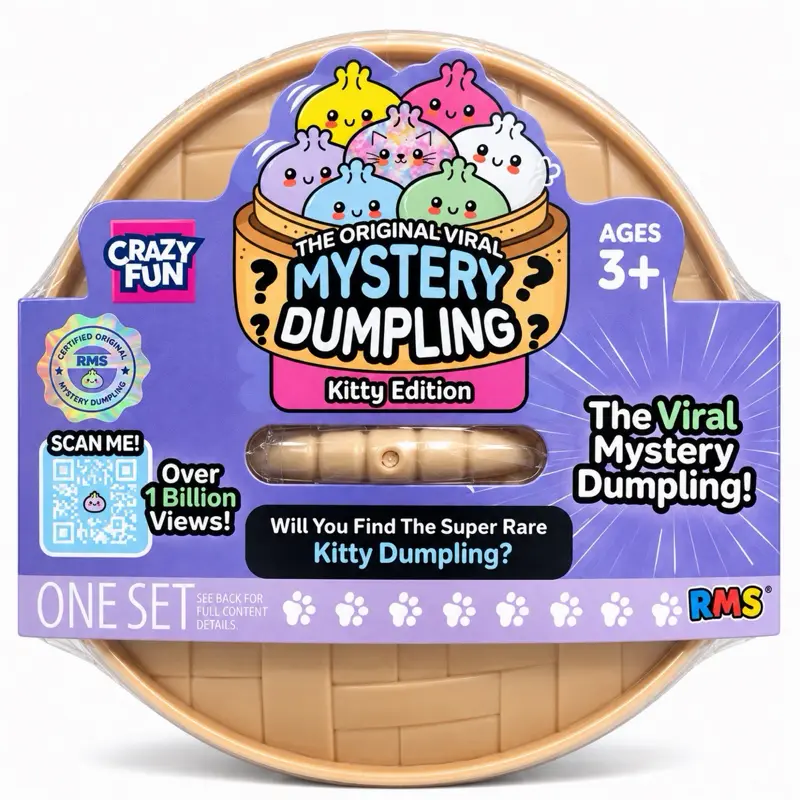 100% Authentic Mystery Dumpling Squishy Toy - Viral Random Character Surprise Collectible, Decompression Squeeze Sensory Calming Tool for Kids, Anxiety Relief Product Stress Relief Tool Sensory Stress Reliever
