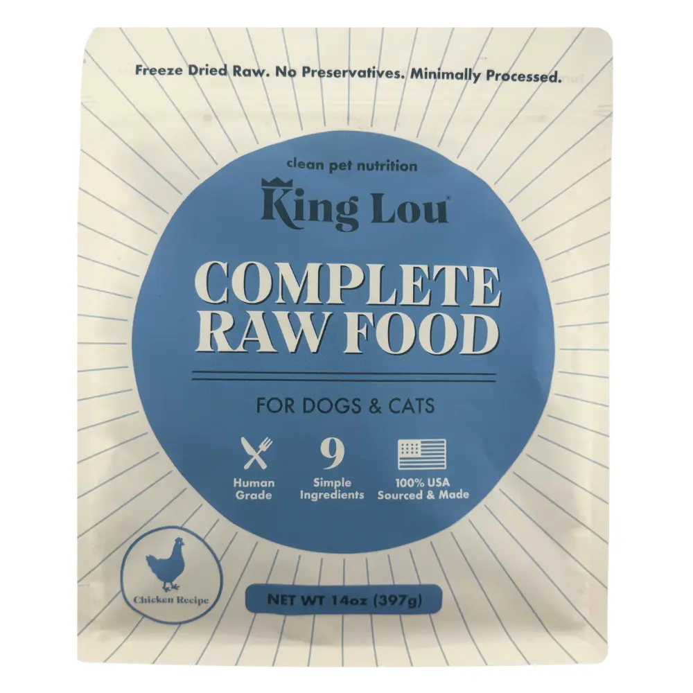 King Lou Complete Food- Chicken for Dogs & Cats, 100% USA, Human Grade, Freeze Dried Raw, AAFCO Approved Complete & Balanced, No Synthetic Vitamins