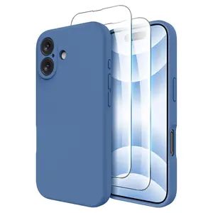 OTOFLY iPhone 16 Plus Case with MagSafe Liquid Silicone Ultra Slim Shockproof Protection 2 Screen Protectors Soft Anti-Scratch Microfiber Lining 6.1 inch Cellphone Casing for Apple Phone