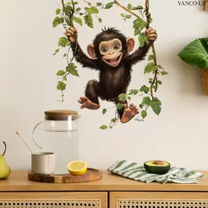 A (30*30cm) interesting monkey vine pattern Decorative Wall sticker, home decoration self-adhesive Wall sticker, M20447