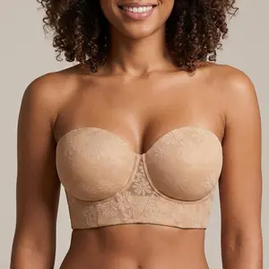 HSIA Blossom Daisy Lightlined Strapless Plus Size Supportive Grippy Longline Half Cup Women's Full Bust and Full Figure Corset Bra SpringStatements