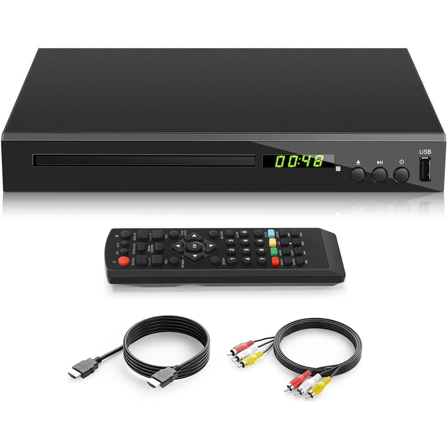 Blu Ray Player, Blue Ray/DVD/CD Player for TV, Play Region A/1 Blu-ray Disc and  Region DVD Discs, Blu-ray DVD Player with HDMI/AV/Coaxial Output, USB Input, Built-in PAL NTSC (Zone 1 Blu-ray)