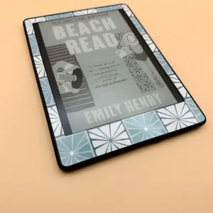 Floral Checker Kindle E-reader Skin Vinyl Decal