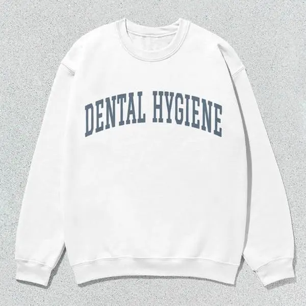 Dental Hygiene Sweatshirt Collegiate Crewneck Sweater Unisex Grey