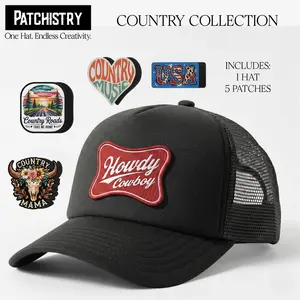 Patchistry Custom Trucker Hat Bundle with 5 Interchangeable Patches